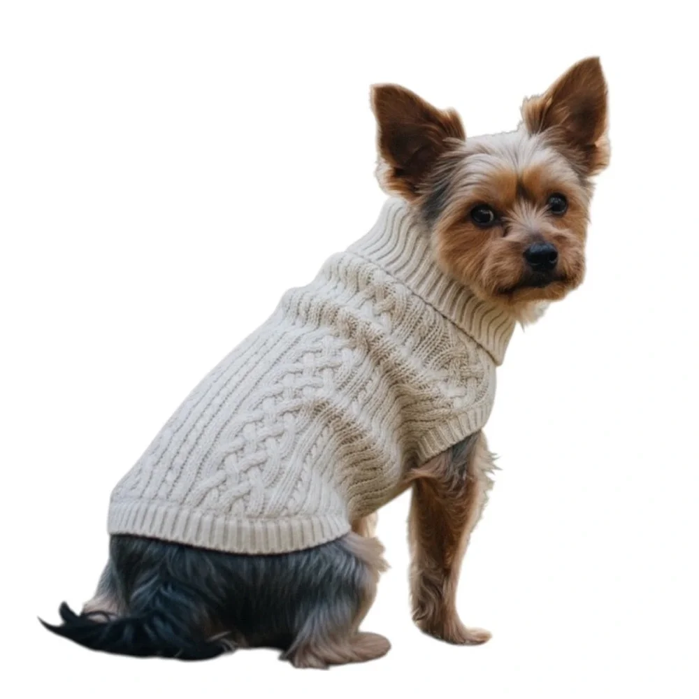 Fisherman Cable Knit Dog Sweater